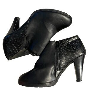 Elegant Black High Heel Ankle Boots